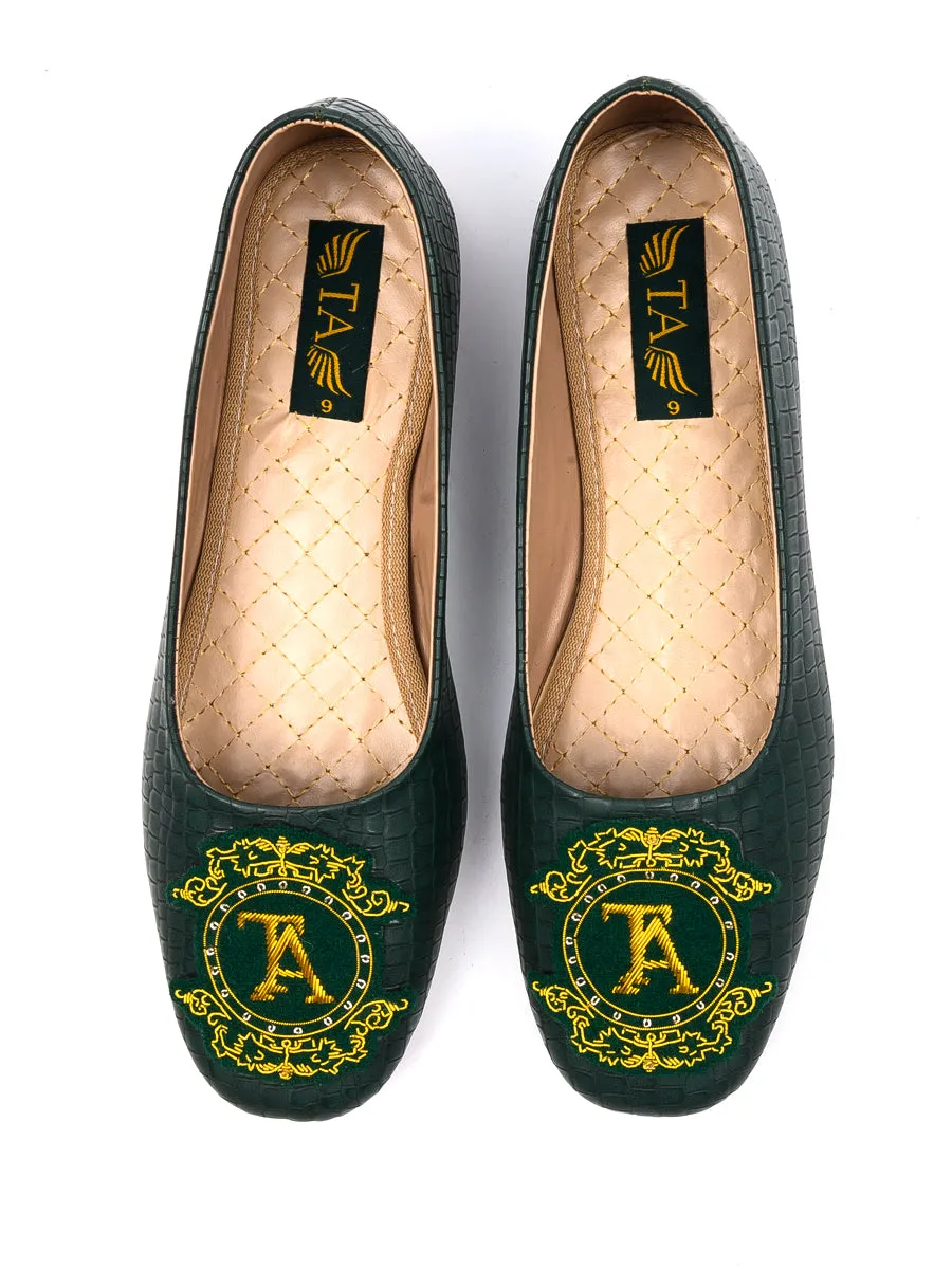 Green Leather Pumps